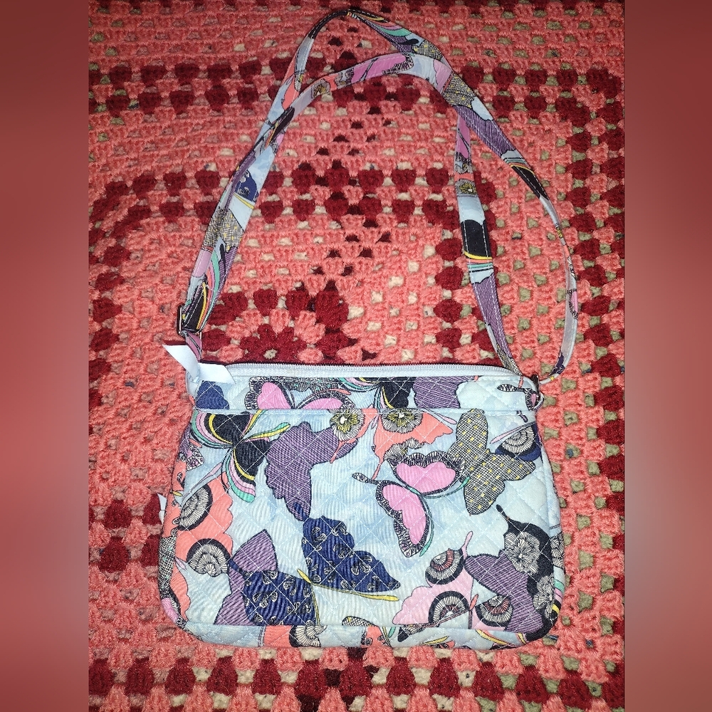 Vera Bradley Quilted Butterfly Print Women's Bag Zippered Purse